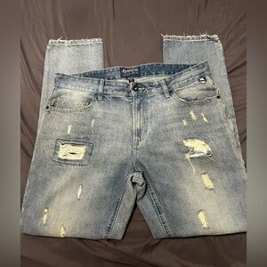 Distressed Blue Jeans